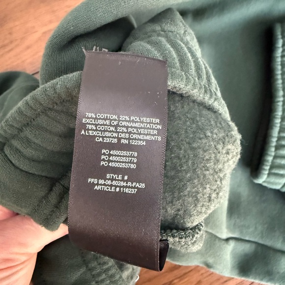 Aritzia Dark Green Fleece Sweatpants - Picture 3 of 3